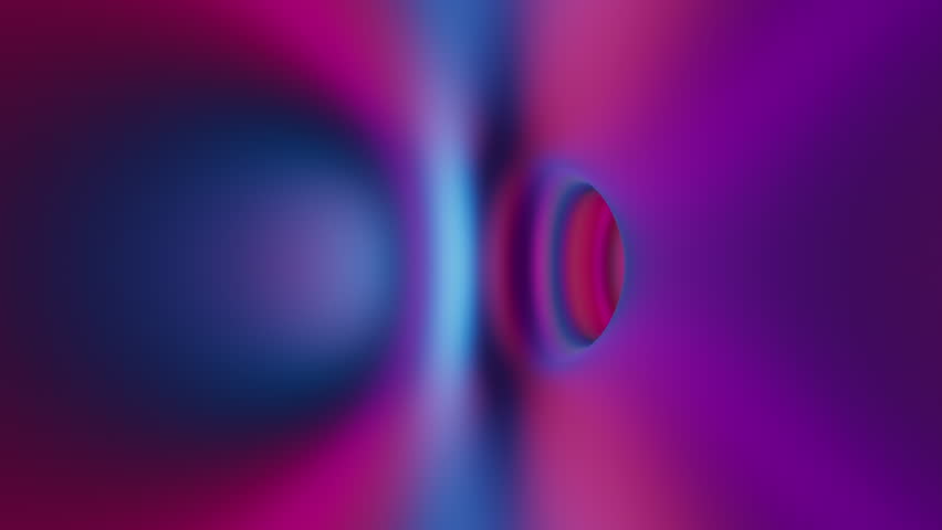 looping 3d animation. Abstract hypnotic multicolored gradient background. Ambient and tranquil wallpaper. Flight through the endless round tube or tunnel