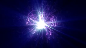 Radiant purple-blue energy core with bright explosion effect, glowing trails, and cosmic light burst, symbolizing futuristic power and creation - Powered by Shutterstock - Get 15% off with code: PIKWIZARD15