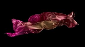 Futuristic iridescent textile moving waves. Metallic foil moving background. Neon colors wavy fabric surface. Blowing silk. Embedded alpha channel. - Powered by Shutterstock - Get 15% off with code: PIKWIZARD15