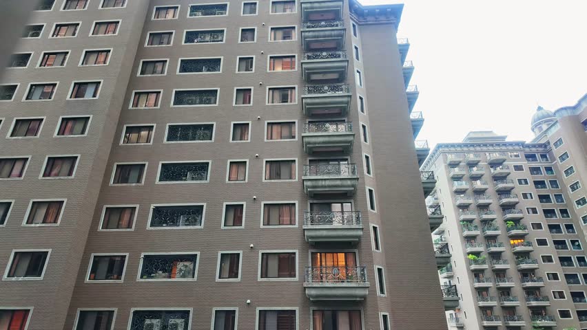 Apartment Buildings In Taoyuan City, Luzhu District, Taiwan - Hyperlapse