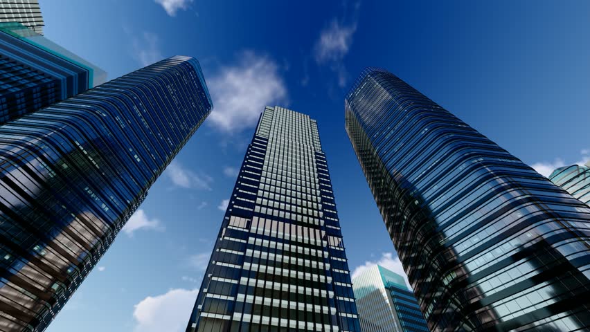 Time-lapse photography of high-end office buildings in the city