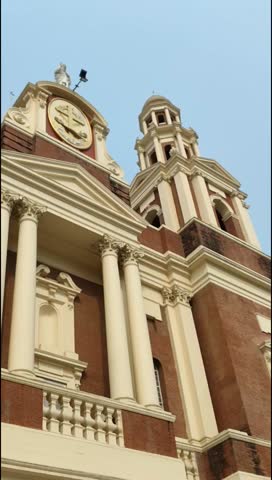 Sacred Heart Cathedral Church located at Connaught Place, Delhi, India, Beautiful architectural view from outside of Cathedral Church in Central Delhi during evening time