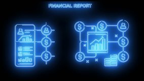 Neon glowing financial report with charts graphs and digital analytics - Powered by Shutterstock - Get 15% off with code: PIKWIZARD15