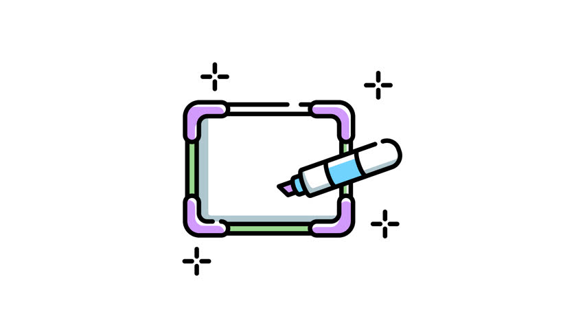 animation of Whiteboard marker whiteboard with writing and a marker offers visual brainstorming and collaborative possibilities beautifully staged.