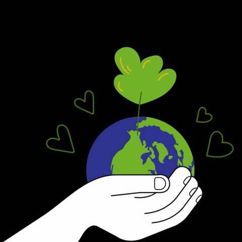 Animated outlined hand-drawn World Environment Day sticker featuring eco-friendly design elements, perfect for nature, sustainability, and green awareness projects.