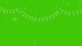 A beautiful, seamless video of a winter wonderland with white, hand-drawn snowflakes floating down against a green background, complemented by a festive Christmas garland. - Powered by Shutterstock - Get 15% off with code: PIKWIZARD15