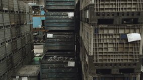 Tracking shot of an steel industry warehouse. High quality 4k footage - Powered by Shutterstock - Get 15% off with code: PIKWIZARD15
