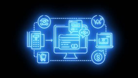 Glowing neon chat bubble icons symbolizing futuristic AI communication, customer service and business tools - Powered by Shutterstock - Get 15% off with code: PIKWIZARD15