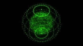 Green sphere consisting of points and lines. Modern wireframe elements. Technology grid sphere. 3d rendering. - Powered by Shutterstock - Get 15% off with code: PIKWIZARD15