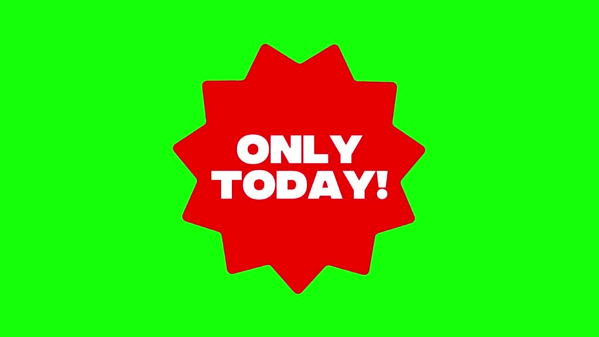 Only Today with Badge Animated Promo. Flash Sale Daily Deal, discount