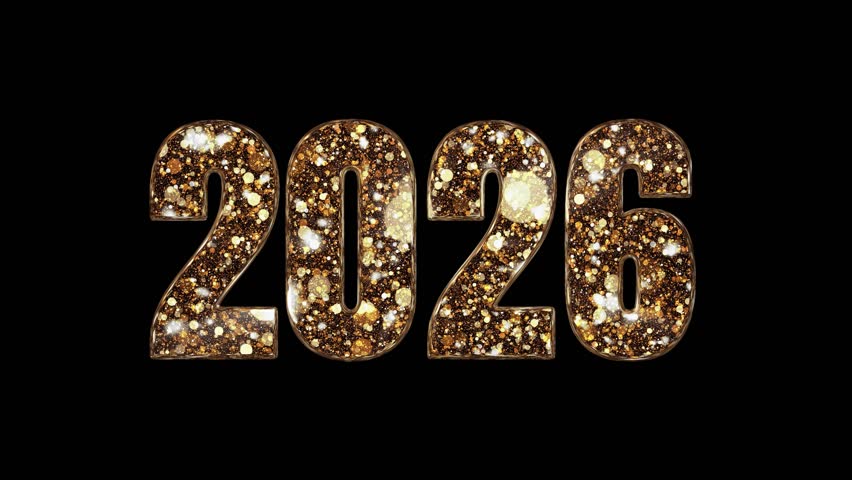 2026 Happy New Year Background. Christmas background 2026 new year holiday happy birthday new year party background. Colorful new year 4k video.