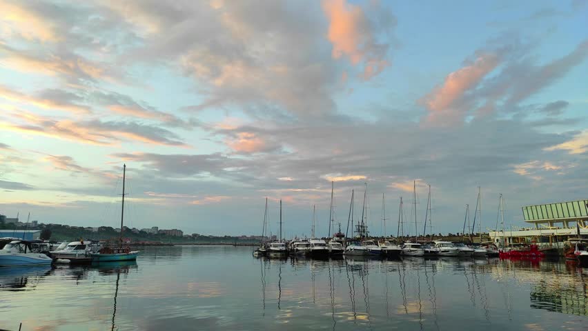 September 11 , 2024  Tomis Harbour , Constanta City , Romania  moored boats in the small Tomis harbor and marina near Constanta  a top travel destination on the Black Sea Coast , Romania