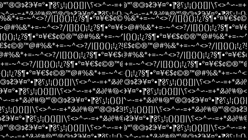 Artistic keyboard characters black and white random pattern random motion overlay effect 2d loped animated video