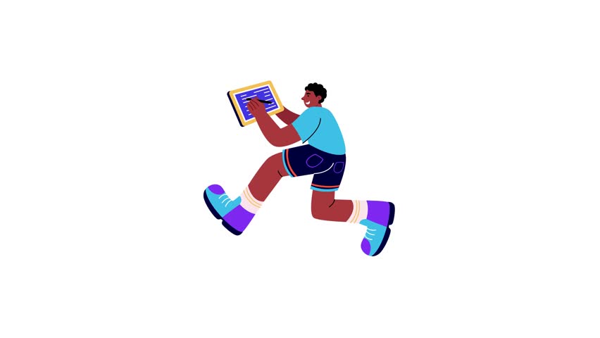 A flat style animated illustration showing a mobile connection 