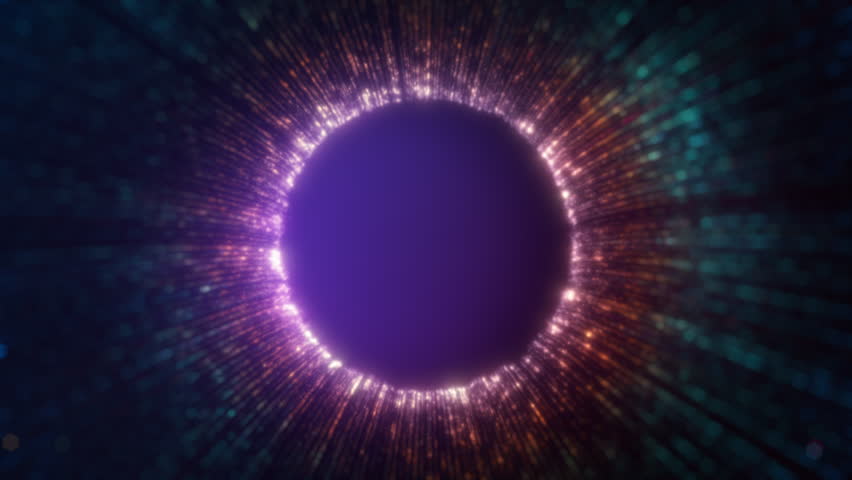 Digital Eye Fly-Through: An abstract animation of a glowing pupil and iris made of colorful energy particles. 3D Illustration - Powered by Shutterstock - Get 15% off with code: PIKWIZARD15