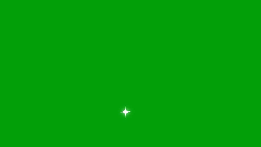 Twinkling Star 2D green Screen Vector Doodle Style Blinking Effects. Star Twinkling, Sparkle Star Animation Light Effects, 4K Loop Animation