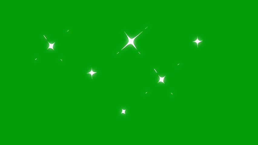 Twinkling Star 2D green Screen Vector Doodle Style Blinking Effects. Star Twinkling, Sparkle Star Animation Light Effects, 4K Loop Animation