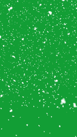 snow falling  on green screen