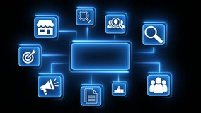 Digital marketing strategy and online advertising analytics concept on the transparent background. Social media targeting, content marketing, and campaign performance. Motion graphics of marketing. - Powered by Shutterstock - Get 15% off with code: PIKWIZARD15