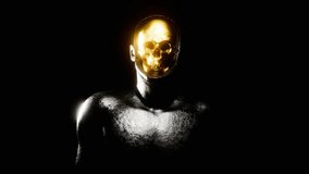 A glowing gold skull emerges in a dark abstract animation, radiating mystery and an eerie, artistic vibe.
 - Powered by Shutterstock - Get 15% off with code: PIKWIZARD15