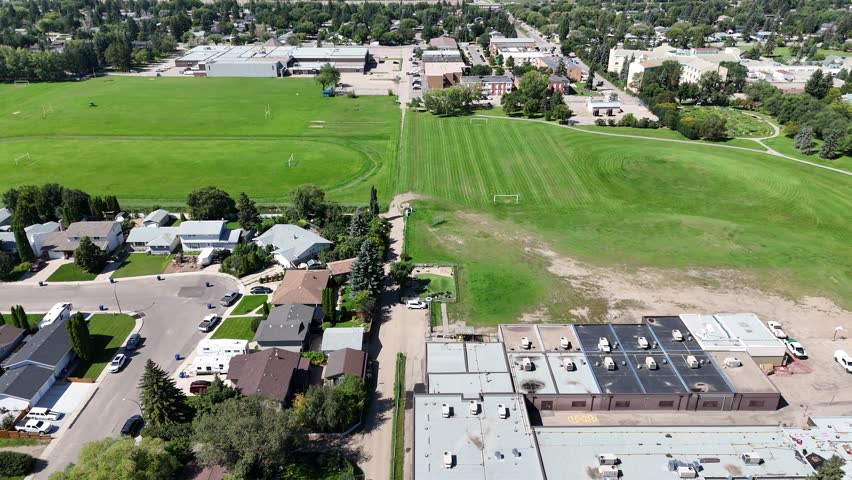 Stunning 4K aerial drone footage of College Park East, a residential neighborhood in Saskatoon.