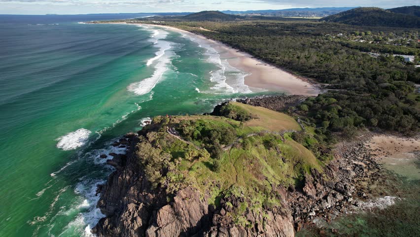 Aerial View Of Cabarita Beach Whale Lookout In Cabarita Beach, New South Wales, Australia.