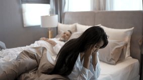 Couple is fighting in bedroom. People, conflict. - Powered by Shutterstock - Get 15% off with code: PIKWIZARD15