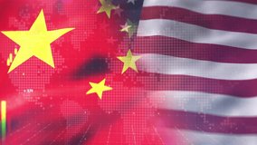 Digital Illustration of China and United States Flags with Financial Graphs and Data Highlighting Global Economy, Market Trends, and Economic Relations in Dynamic World Map Context - Powered by Shutterstock - Get 15% off with code: PIKWIZARD15