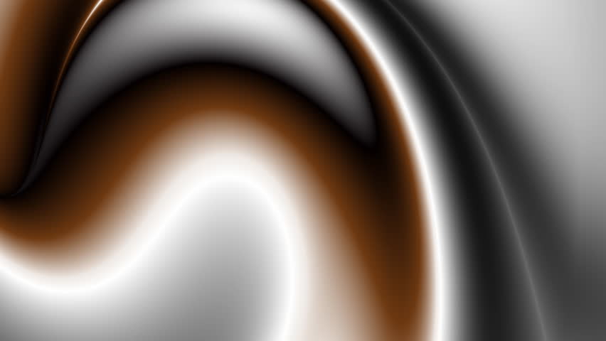Animation of dynamic brown, black, and white liquids swirling together in a sharp, elegant pattern, seamlessly looping. A sophisticated background for luxury brands, corporate presentations