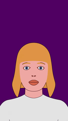 Female characters head opening up as the brain pops out, floats, and rotates 360 degrees before returning inside. Mind-blowing ideas, enlightenment, or extreme surprise. 3D looped animation.