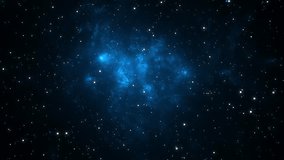 Galaxy exploration through outer space towards glowing milky way galaxy. . High quality 4k footage - Powered by Shutterstock - Get 15% off with code: PIKWIZARD15