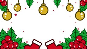 Lettering Merry Christmas with christmas ornament. Christmas greeting card Animation - Powered by Shutterstock - Get 15% off with code: PIKWIZARD15