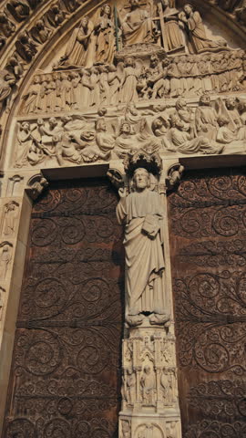 Historic Notre Dame de Paris cathedral with stunning architecture located in the heart of the French capital city attracting tourists and visitors in Europe