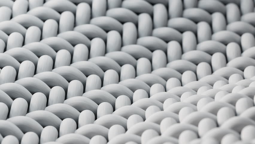 Cleaning the wave cloth with microscopic details, 3d rendering. Motion graphic.