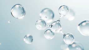 Transparent molecules with water bubbles background, 3d rendering. Motion graphic. - Powered by Shutterstock - Get 15% off with code: PIKWIZARD15