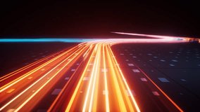 Flowing neon lines with technical board background, 3d rendering. Motion graphic. - Powered by Shutterstock - Get 15% off with code: PIKWIZARD15