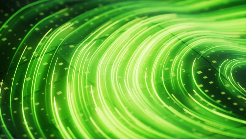 Spinning vortex curve lines with board background, 3d rendering. Motion graphic.