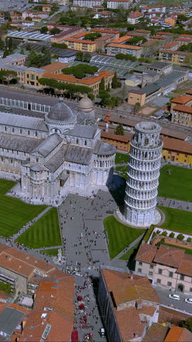 4K aerial drone video of Pisa