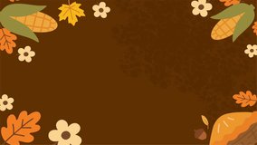 Brown background with orange leaves and beige floral accents - Powered by Shutterstock - Get 15% off with code: PIKWIZARD15