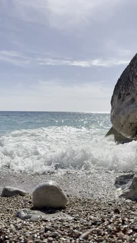 slow motion of waves on the seashore