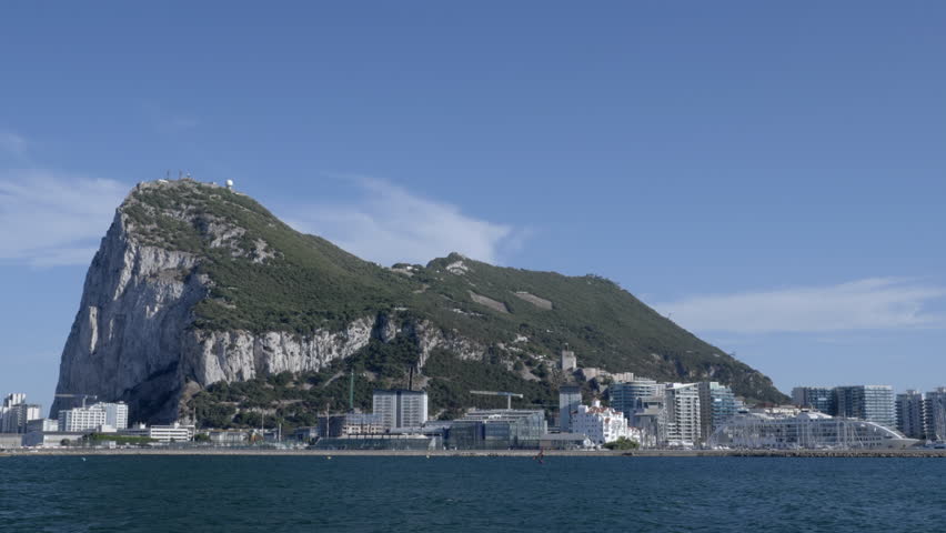 The rock of Gibraltar as seen from La Linea de la Concepcion in Spain