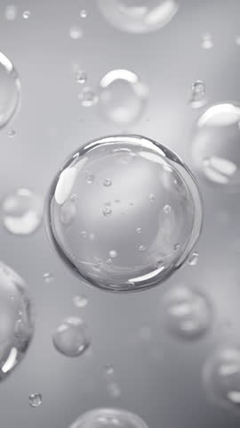 Vertical Animation 3D White Collagen Skin Serum and Vitamin illustration isolated on Soft color background. Concept skin care cosmetics solution. 3d rendering.