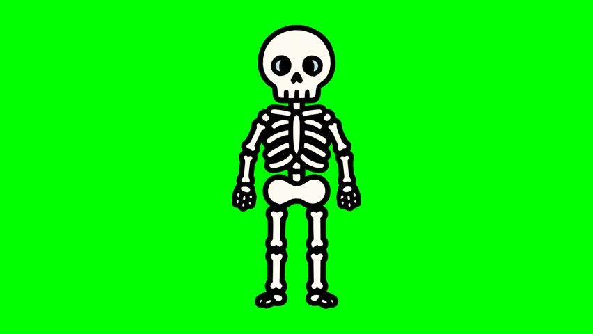 Cute cartoon skeleton character illustration symbolizing spooky Halloween night celebration