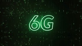 6G High Speed Internet Future Technology Background video 4k, Glowing Neon 6G Logo Tech Network Connection - Powered by Shutterstock - Get 15% off with code: PIKWIZARD15