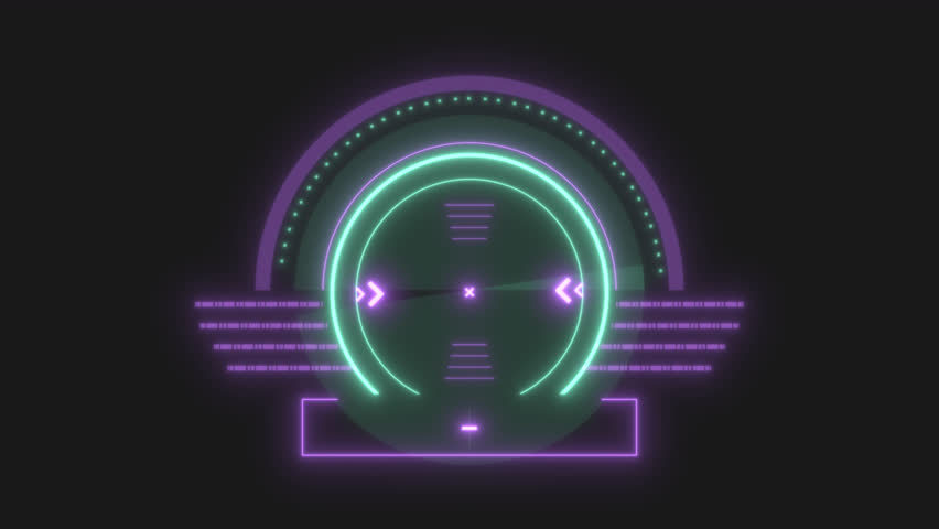 Futuristic hud conceptual animation, background for video intro, science fiction and hi-tech shapes for holographic user interface design. 4K video