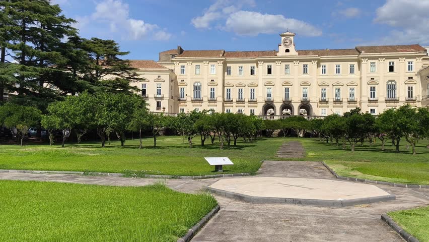 The Royal Palace of Portici, a monumental Bourbon residence built in 1738 by the Bourbon Kings, located in Naples, Italy. A historic landmark of cultural and architectural heritage.