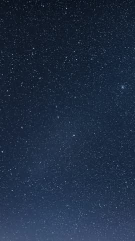 Vertical Timelapse of Stars in Starry Night Sky, Astronomy Background