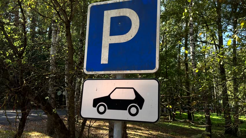 Blue car parking sign. Car parking.