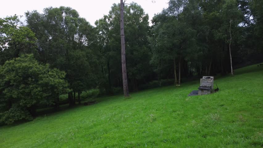 rural picnic area in a barbecue area surrounded by green areas