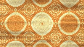 Elegant retro background featuring a warm orange and gold ornamental geometric pattern on textured fabric - Powered by Shutterstock - Get 15% off with code: PIKWIZARD15
